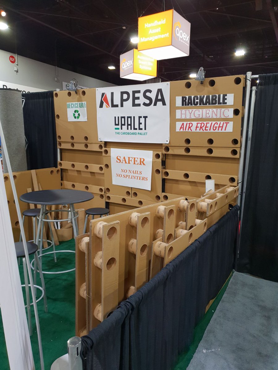 alpesa_ES's tweet photo. Our booth B1361, with the latest news of #Úpalet, the Alpesa´s pallet made of 100% recycled cardboard, and the #boxpalet, is ready #MODEXshow @poweredbymhi 2018. And our team is also ready to show this news products to the north american market. https://t.co/wbcsq4dOqH