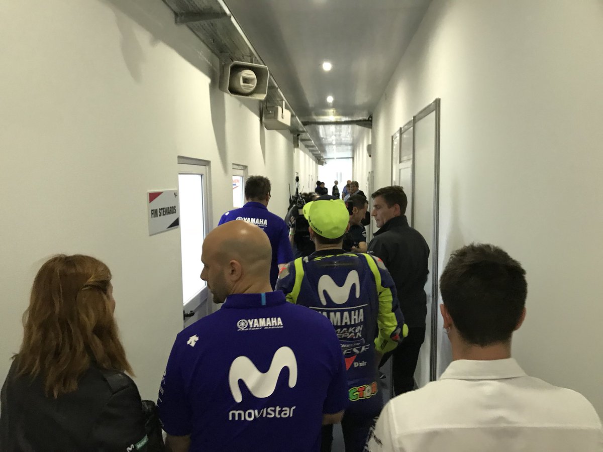 denkmit's tweet photo. Rossi and the Yamaha team bosses in race control https://t.co/H02j838U3i