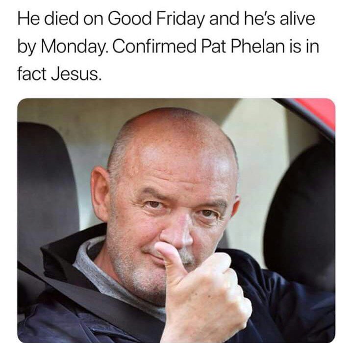 roastedcards's tweet photo. He really has risen from the dead #funny #banter #roastedcards #jesus #nowalive #cantkeepamandown #patphelan #corrie https://t.co/jTuknbfwxi