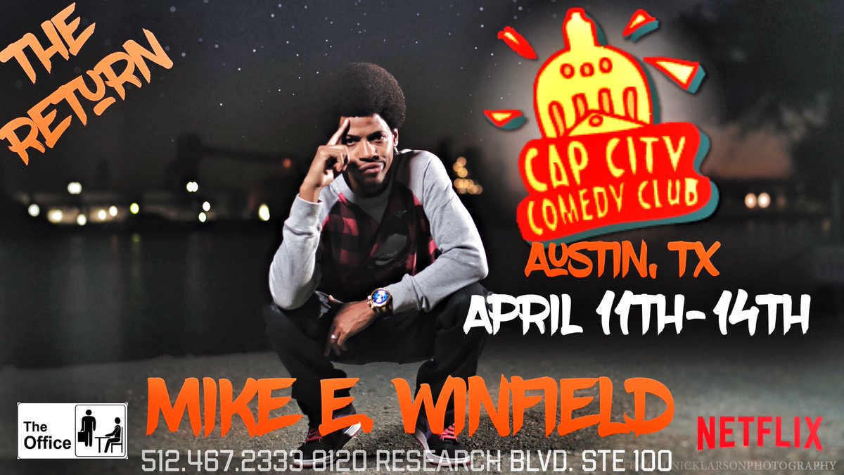 MikeEWinfield's tweet photo. @CapCityComedy in Austin, TX This week April 11th-14th. I hope you have your tickets, It's selling fast! #StepMan #ComedClub https://t.co/olnC5cHMet