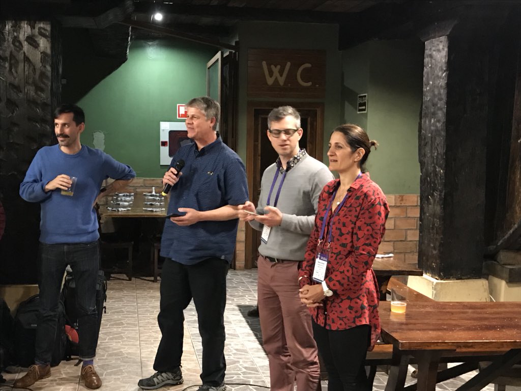 icomglobal's tweet photo. And now we are announcing the @lufthansa winners here at @petritega! #icom18 #icomhackathons18 https://t.co/wxQh7t2366
