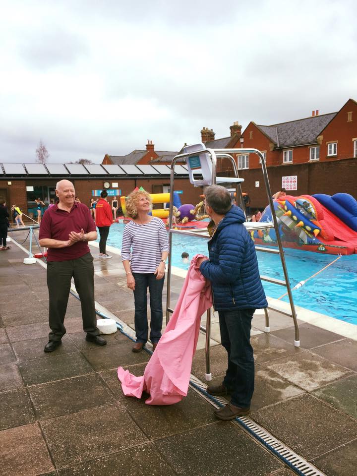 TopshamPool's tweet photo. We're open! The pool was a toasty 31 degrees, we unveiled the new lifeguard's chair and worked up an appetite for cake. We'll be open 7 days a week now for the season https://t.co/d4DiFjn7fG https://t.co/zYSGXSK2IE