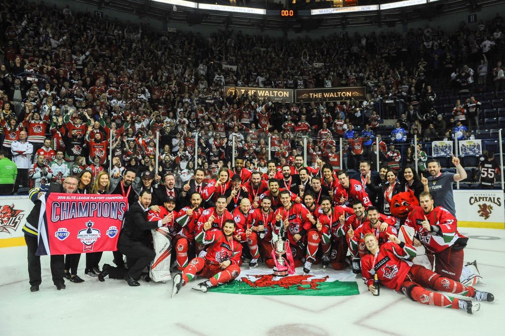 KrisAgland's tweet photo. Wow. Just wow! What a night and what a night for the @cardiffdevils fans. Thank you so much for the incredible support this season @devils_redarmy @Red_Army_Travel This photo is so great it didn’t even need to be a #Fragland Selfie with @cardiffran #Champions https://t.co/js3iQi2BCD