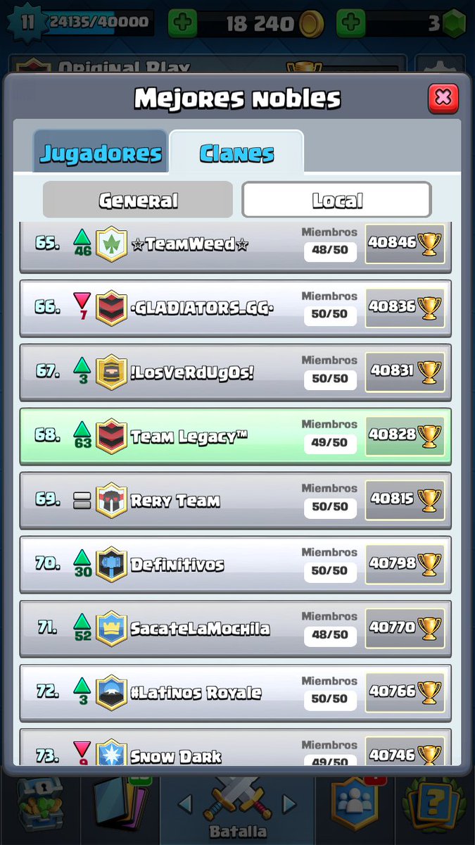 Orgulloso de cómo progresa el clan Te esperamos #GoLegacy