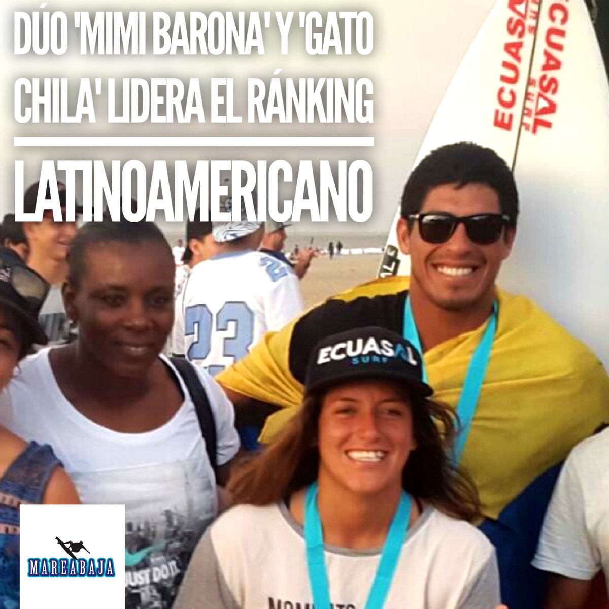 EcuaSurf's tweet image. Nota completa: 
mareabaja.com/?p=1235

El #AlasEsmeraldas2018 cerró con las finales de open hombres y mujeres, dominadas al 100% por los ecuatorianos Dominic Barona y Jonathan 'El Gato' Chila, los dos mejores exponentes del #surf tricolor en la actualidad.