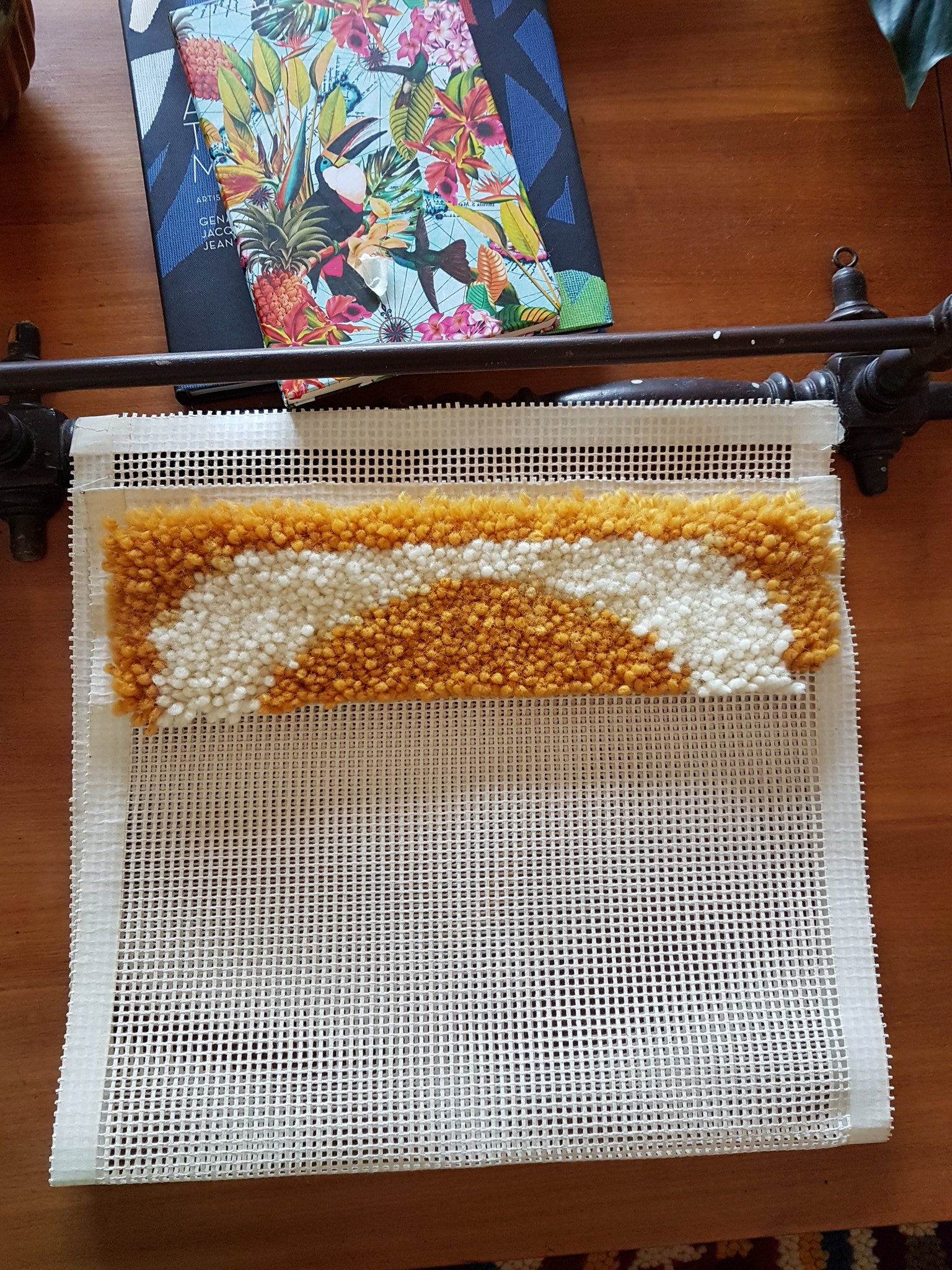 Midio on X: Experimenting latch hook tapestry weaving, it's pixel