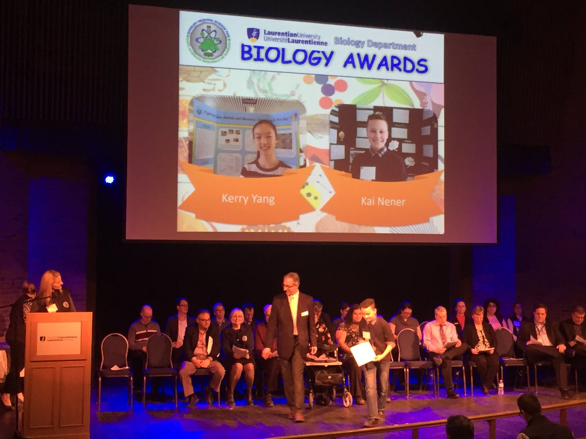 LoEllenScience's tweet photo. Congratulations to all of our @LaurentianU Sudbury Regional Science Fair Winners!  A special kudos goes out to Brendon (who also won the award for 'Best in Fair') and Kerry for advancing to the @cwsf_espc in Ottawa!  Way to Go @lepsstoday Knights! #LEPScience https://t.co/Bflj8WmEHV