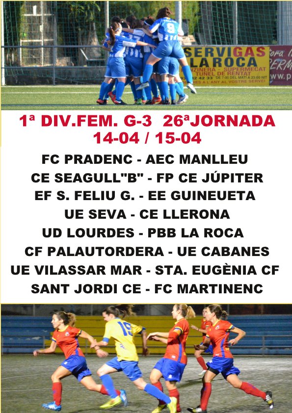 BucetaFidel's tweet photo. #1divFEM3 J.25 #Futfem
Liderat provisional @PBBLAROCA a l'espera confirmar 3p @Manlleufemeni front @ud_lourdes . El @CFPfemeni segueix l'estela!
El ritme imposat en la lluita pel descens podria provocar que els 40p no sigui suficient per alguna plaça! #Futbolcat @regionalfutbol https://t.co/RyHL3gwmei