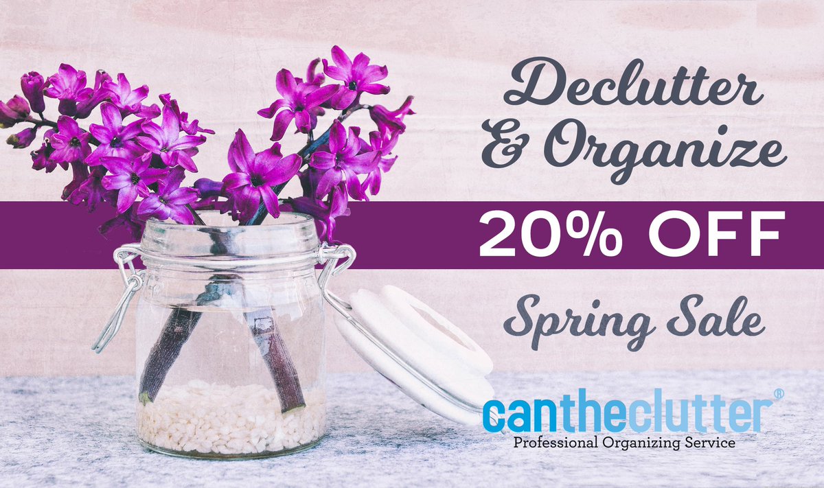 cantheclutter's tweet photo. Itching to get your house in order for Spring? Now is the time! We're offering a Spring Special! Book an appt by 4/16 and receive 20% off your first appointment. Live outside the Twin Cities? We can easily coach you remotely! Call us today at (952) 807-4167. #declutter https://t.co/FUNfgOKc2i