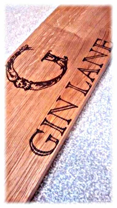 woodenyoulove's tweet photo. Loved making this counter #sign for @GinLaneUK in the @ThePieceHall #Halifax All hand burnt onto #solid oak with no stencils! #CraftBizParty #crafthour #BrumHour #crafthour #signidea #HandmadeHour #handmade #Gin #Shop #Retail #htmpl https://t.co/a70dtqGaJo