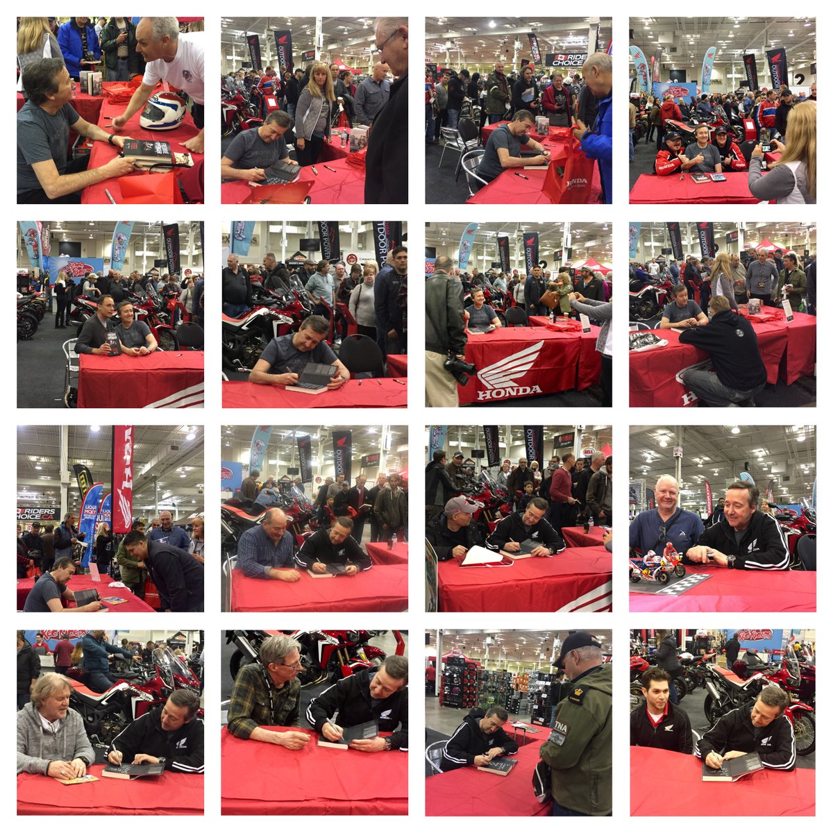 Freddiespencer's tweet photo. Great day with everyone in Toronto signing #feel @HondaMotoCA #springmotorcycleshow https://t.co/V8nPVGLqie
