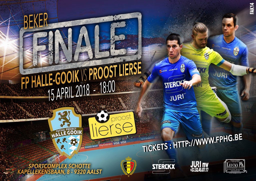 rscafutsal's tweet photo. J-7! Nog een 30-tal tickets en alle Halle-Gooik tickets voor de finale zijn helemaal uitverkocht ! Bestel snel nog!
#wearehallegooik #futsal #fphg #cupfinal https://t.co/PmmmRGBmPh