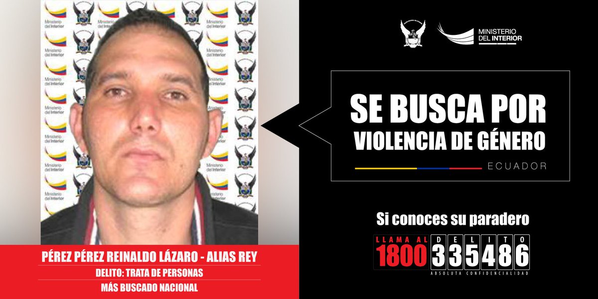 Trabajemos juntos contra la violencia de género. Si tienes información de Reinaldo Pérez  comunícate al 1800 DELITO. Se mantiene estricta confidencialidad | #EcuadorNiUnaMenos