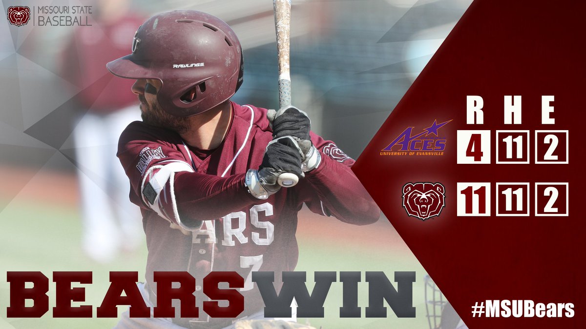 MoStateBSB's tweet photo. #BearsWin!! The #MSUBears keep Evansville on ice, taking the series sweep with a 11-4 victory. https://t.co/4pkv3JwgKU