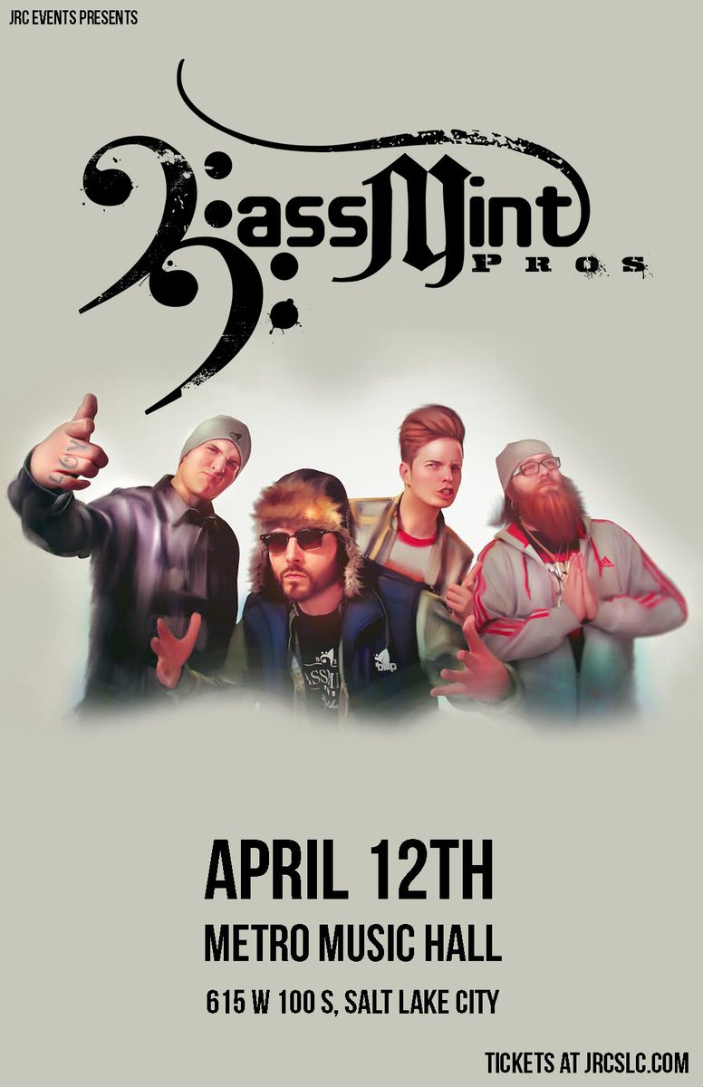 bassmintpros's tweet image. Thursday April 12th @MetroMusicHall  in @VisitSaltLake celebrating 1,000,000 views of #lamestream #MusicVideo by @bassmintpros
