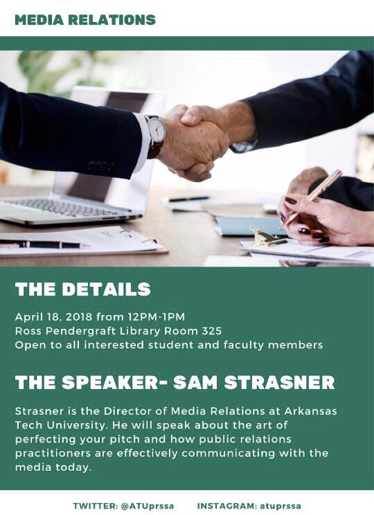 ATUprssa's tweet photo. Come meet the Director of Media Relations, next Wednesday @ 12 !! @SamStrasner https://t.co/4srDPKDpxS