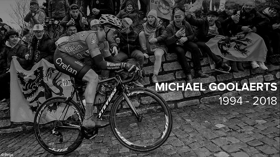 Wielerwereld is in rouw: Michael Goolaerts (23) is overleden na hartstilstand tijdens Parijs-Roubaix. sporza.be/permalink/1.31…