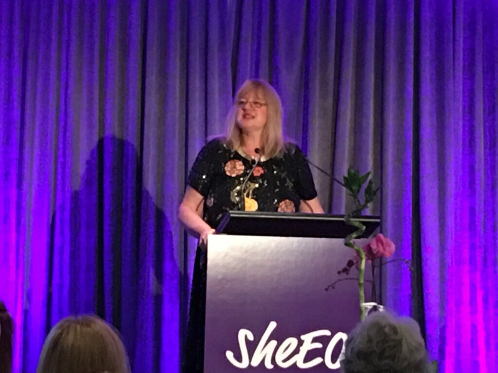 .<a href="/TheresaGattung/">Theresa Gattung</a> opening the @sheeo_world #NZ #event