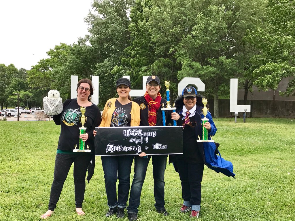 #UHCLChiliCookOff
#UHCLAdvising 
3 wins yesterday! Two for my chili with turkey and beans! Another for our HAACwarts School of Advisorycraft &amp; Wisdom booth which included activities from a photo booth to selecting a chocolate frog with a specialized wizard (Advising) card.