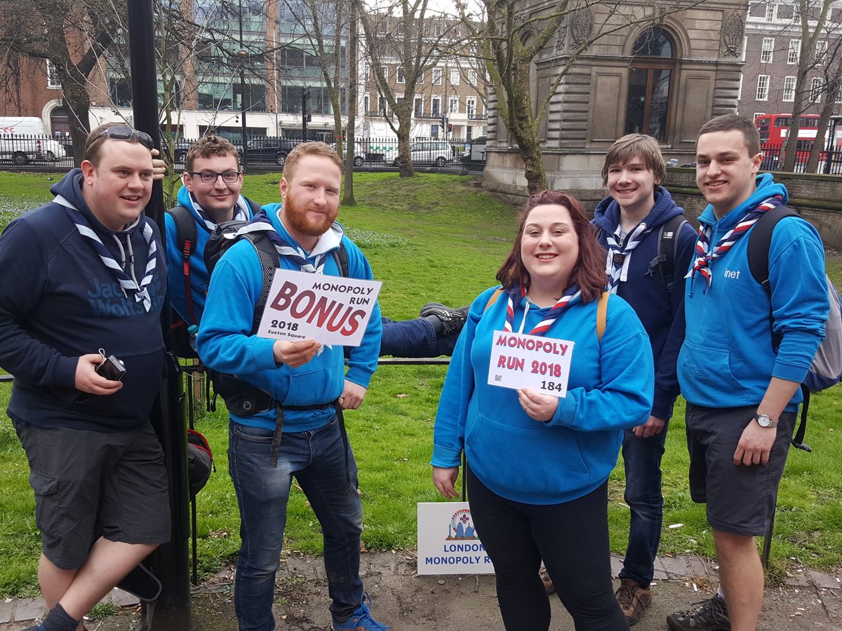 ScoutSwainy's tweet photo. Had an amazing time this weekend with 1200+ Scouts at @monopoly_run in London with @iNet_Scouts! Came 10th in Network League (and ended up in the pub) and a very damp Sunday at IWM. Another busy week of Uni ahead and lots of Scouting back in @MerseysideScout #iScout #monrun18 https://t.co/QZCYlnhSUg