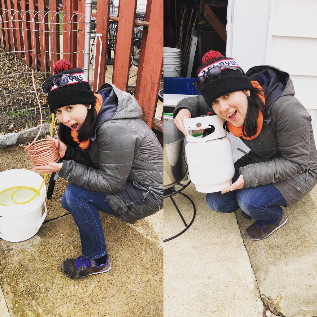 TheOGSTL's tweet photo. The day our prez @stl_perle became a giant. #allthetinythings #adorable #stl #brewday #womenwhobrew https://t.co/5RaMIFiy4S