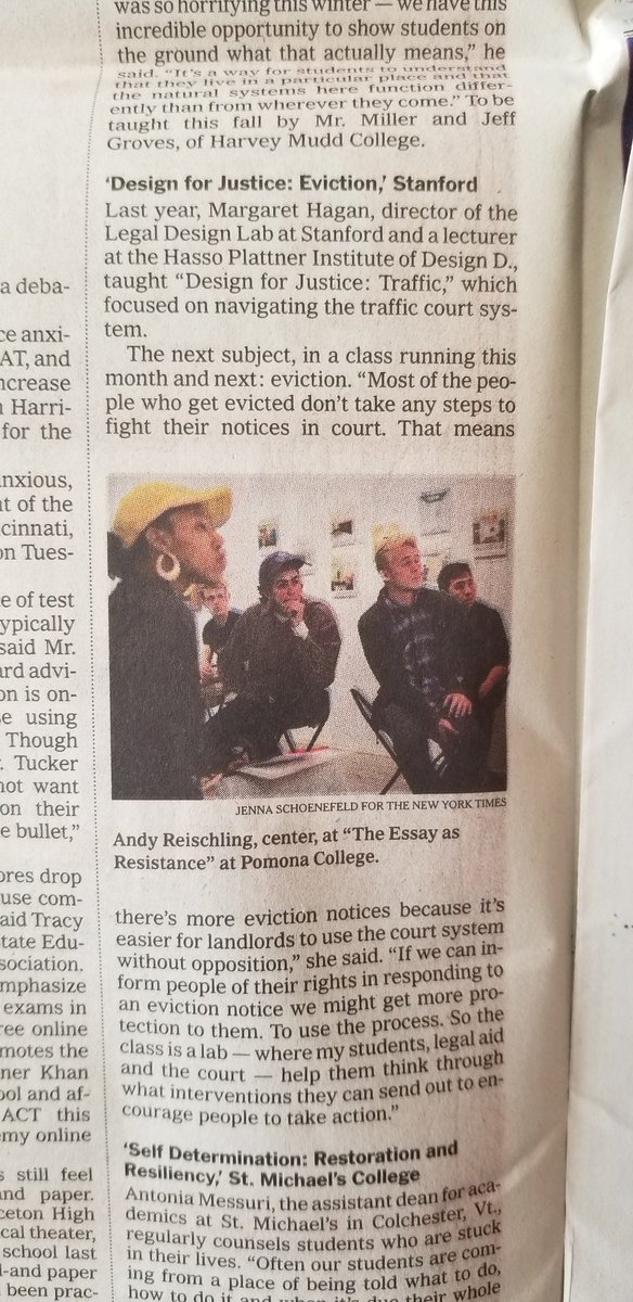 margarethagan's tweet photo. This quarter @StanfordLaw's Daniel Bernal and I will be teaching Design for Justice: Eviction at @stanforddschool, and we got featured in a @nytimes Learning section on pop-ups! Also shout out to @kursat for last year's Traffic class. https://t.co/8V407FRWFw