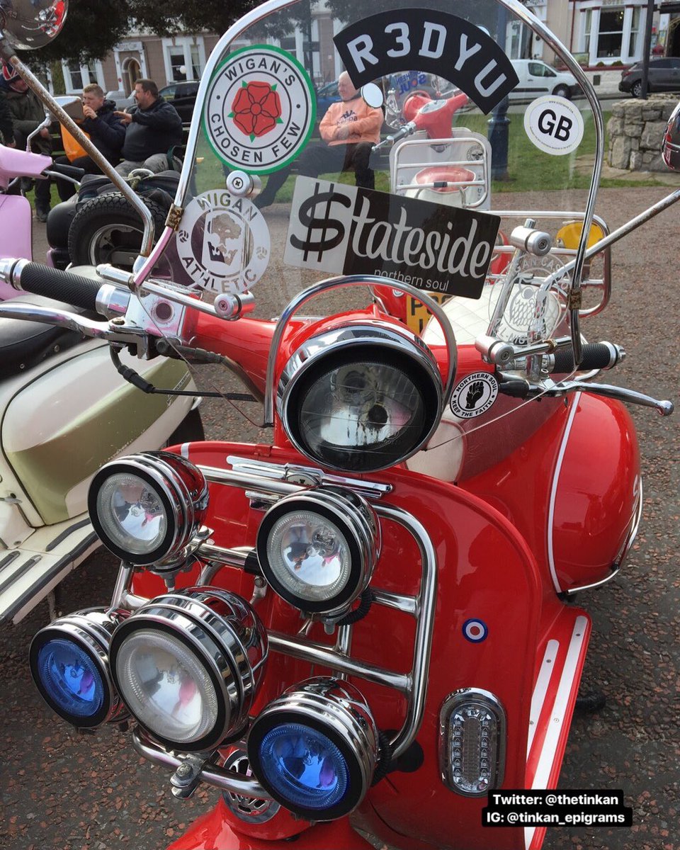 thetinkan's tweet photo. Beautiful machine. Llandudno today.
#photography by us
Twitter: @thetinkan
#scooter #mod #stateside #motown #wiganschosenfew #wigan #northernsoul #wiganathletic #target #thewho #1960s #redscooter #motorcycle #motorcycles #mod #llandudno #photography #photo #headlights https://t.co/tDq3B0gMn2