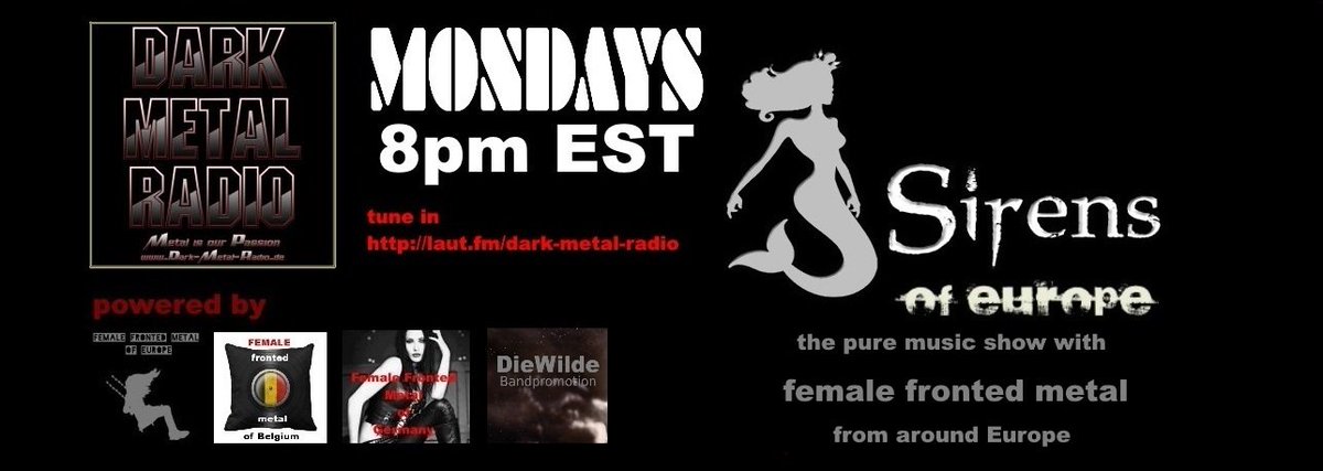 BeNeF666's tweet photo. Tonight (Monday), 8pm EST: #SirensOfEurope random show on @DarkMetalRadio https://t.co/ZKnlU6NY3o  @SirensOfEurope https://t.co/x09lFe2V0i #femalefrontedmetal @FFMoEurope @FFMoGermany @FFMoBe #Metal https://t.co/i6D9rhgTGx