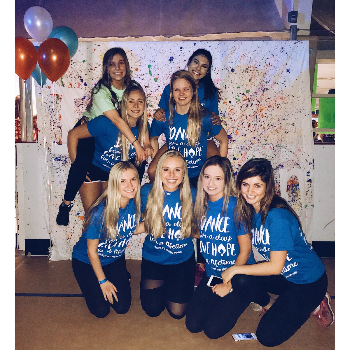 AXOUIUC's tweet photo. Our alpha chis danced and fundraised for 12 hours straight last night in support of the miracle children of St. John’s Hospital! #FTK https://t.co/NoUG87nwWL