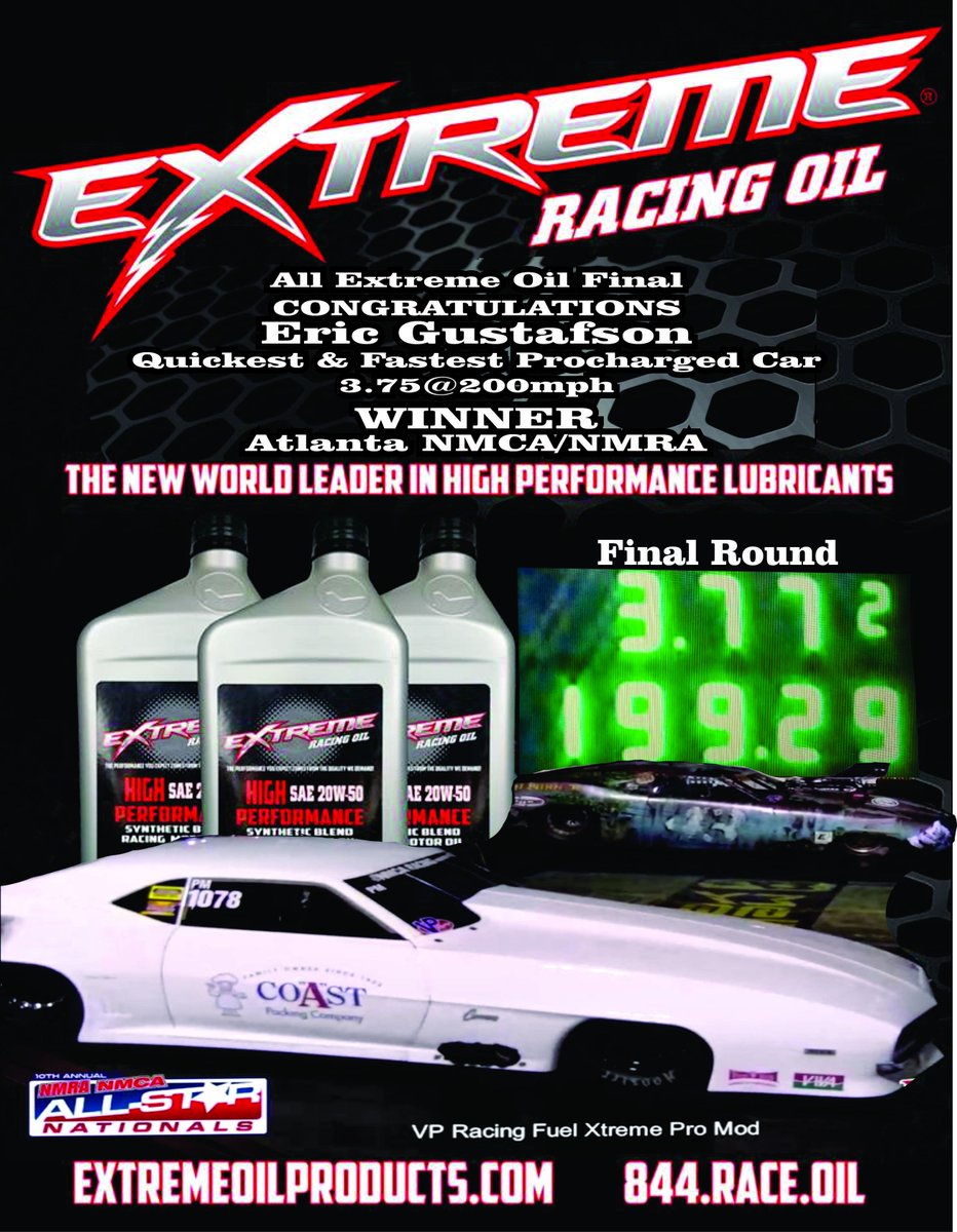 All Extreme Oil in the final of Pro Mod <a href="/NMCAnationals/">NMCA</a>  Winner Eric Gustafson &amp; Runner Up Craig Sullivan