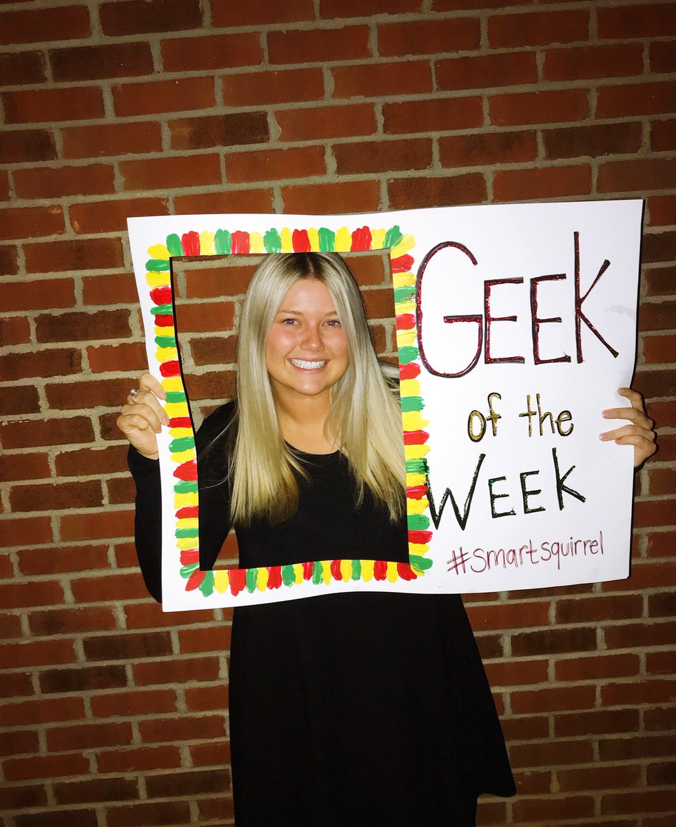 Congratulations to our Geek of the Week, Marisa House! ❤️💛💚 #smartsquirrel @housemarisa