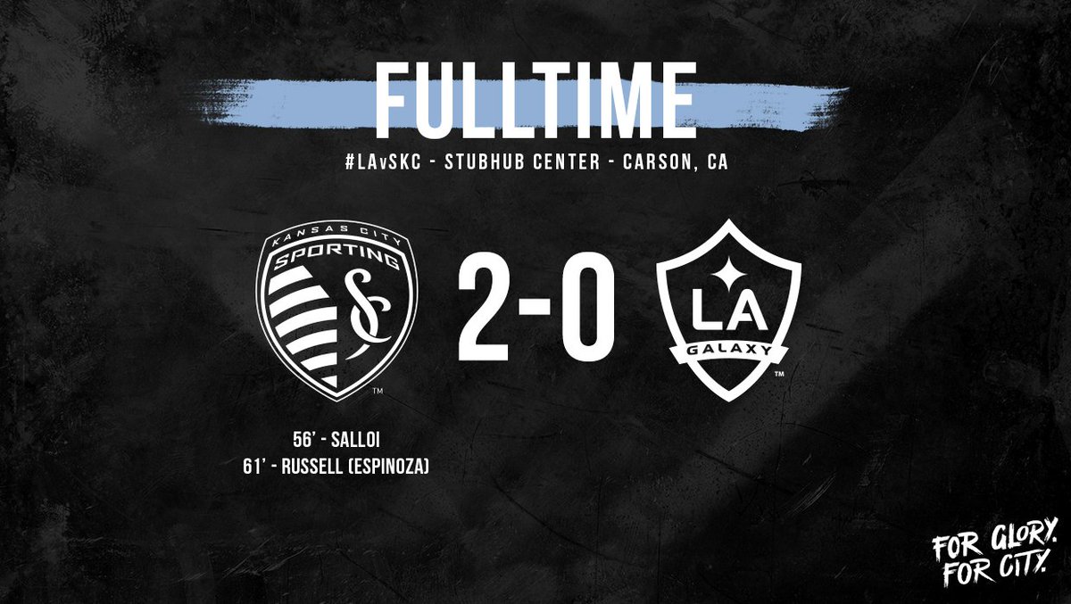 SportingKC's tweet photo. AND THERE'S THE WHISTLE! Final score: Sporting KC 2 - 0 LA Galaxy  #LAvSKC #ForGloryForCity https://t.co/d1pUM2qeT2