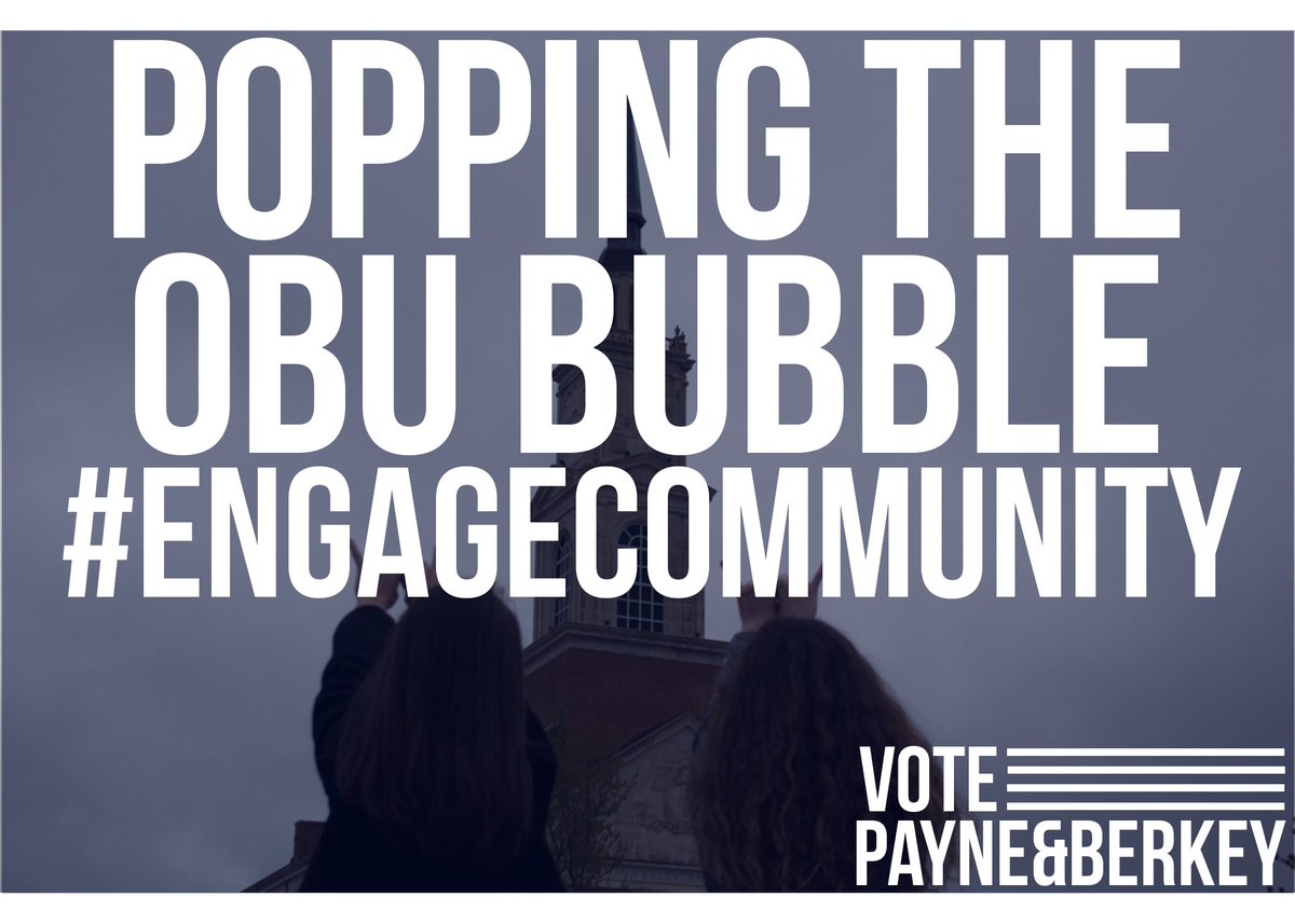 PayneBerkey2018's tweet photo. We firmly believe that the only way to truly follow OBU's mission of, "engaging a diverse world, and living worthy of the high calling of God in Christ," is to engage our neighbors--the Shawnee community--and pop the OBU bubble. https://t.co/En8nAOpJ0h