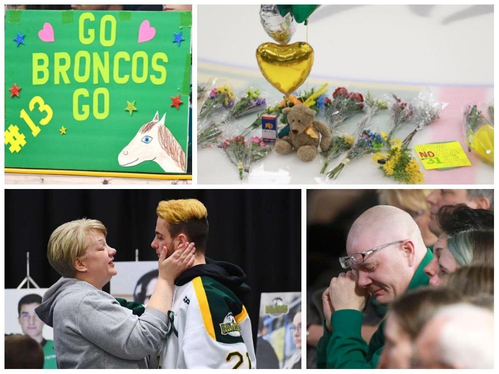 TheStarPhoenix's tweet photo. “This tonight is one of the steps we have to go through in the healing process of our community,” said an emotional Humboldt mayor Rob Muench, voice cracking as he choked back tears during Sunday's vigil following Friday's tragic Broncos bus crash https://t.co/iTIzzP0ICN https://t.co/ngsKbArJnM