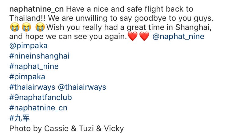 only9naphat's tweet photo. #nineinshanghai
#naphat_nine
#pimpaka
#thaiairways
#9naphatfanclub
#naphatnine_cn
#九军
Photo by Cassie & Tuzi & Vicky
Cr. naphatnine_cn https://t.co/T8cYs8TbJq