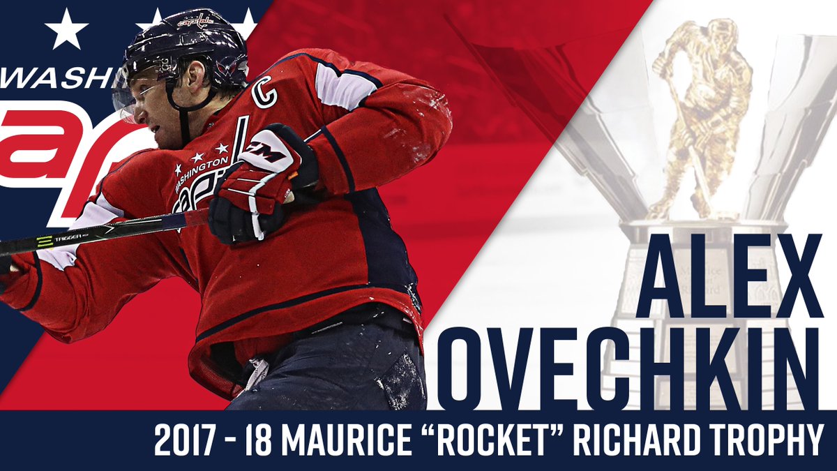 Capitals's tweet photo. Congratulations to @ovi8 on his 7th career Maurice "Rocket" Richard Trophy! #NHLAwards 

Read More: https://t.co/X2sozXqjPD

#Gr8 #ALLCAPS https://t.co/bJ7kVrdnWW