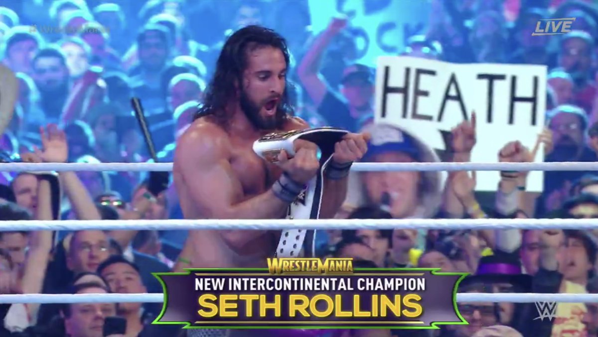 SportsterNews's tweet photo. with this win rollins earns a free grand slam breakfast at @dennysdiner correct?
#wrestlemania https://t.co/13xRVbWfY8