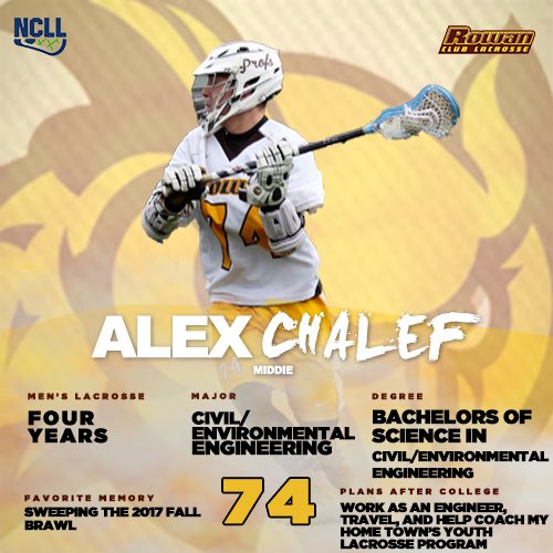 RowanMLax's tweet photo. Senior Middie Alex Chalef #74

#ProfLax #SeniorWeek https://t.co/ZcSShLTG5N