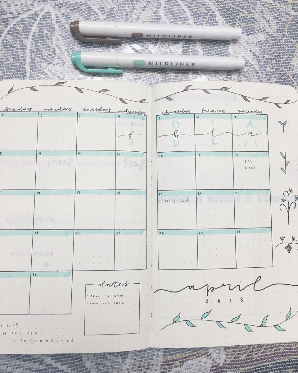 dojaejungs's tweet photo. makes April calendar + spread one month late :”) #bulletjournal #aprilcalendar #monthlylayout #weeklyspread #zebramildliner #handwriting #journal https://t.co/DNUCUqy1as