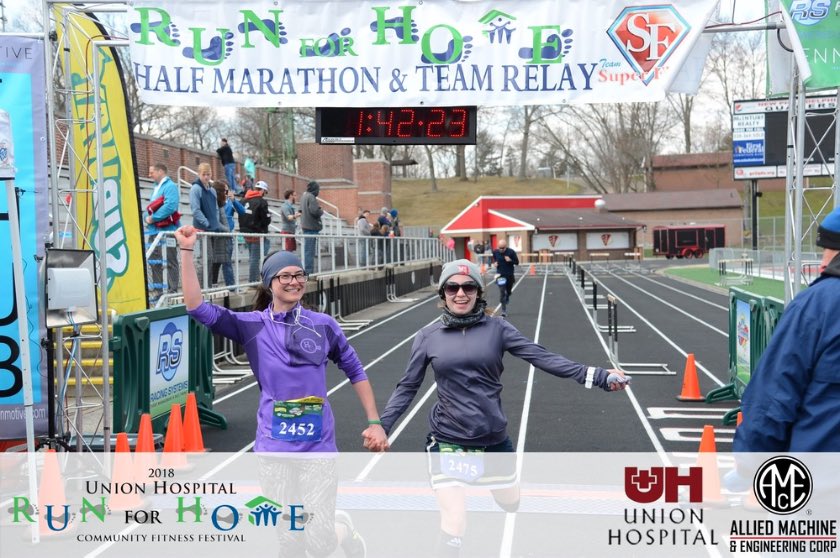 See_Cat_Run's tweet photo. Needless to say @AnkromBekah and I were excited about our half marathon PRs today! #FriendsWhoRunTogether https://t.co/YnVlXfaJmM