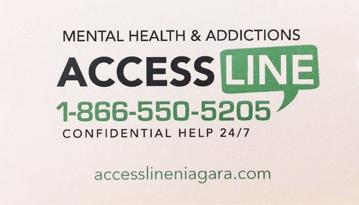 Need someone to talk to? Niagara's Mental Health Access Line is there for you. Help is just a call away: 1-866-550-5205