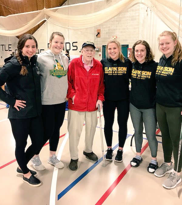 ClarksonWHockey's tweet photo. Each year, more than 5,000 Relay For Life events take place in over twenty countries. Yesterday, the #GoldenKnights took part in the 2018 @ClarksonUniv @RelayForLife. #RelayForLife #CUrelay ๐๐๐ https://t.co/40FWGiT56G