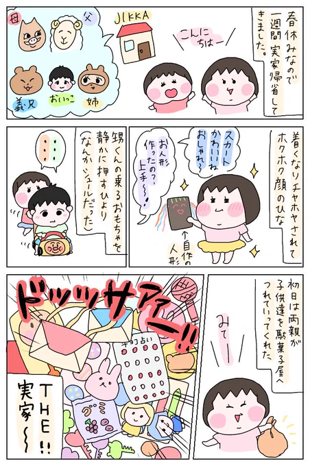 実家帰省日記①
#育児絵日記 #育児漫画 #育児日記 #ひなひよ日記 
