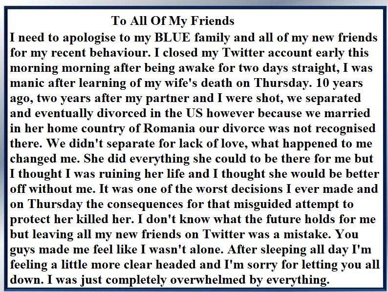 FightingJamie's tweet photo. A message to all my friends... https://t.co/FZ7wjDzXnx