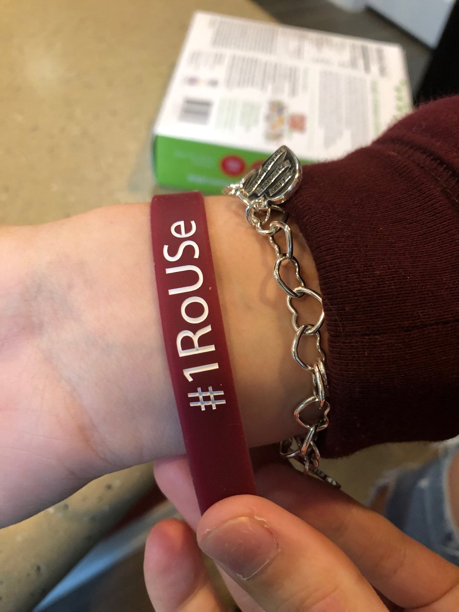 LSumrall72's tweet photo. Help support @RouseCheer! Cheerleaders will be selling these bracelets for $2 starting tomorrow! Show your Raider pride!🤞🏻#1RoUSe https://t.co/JuoB5ARzNu