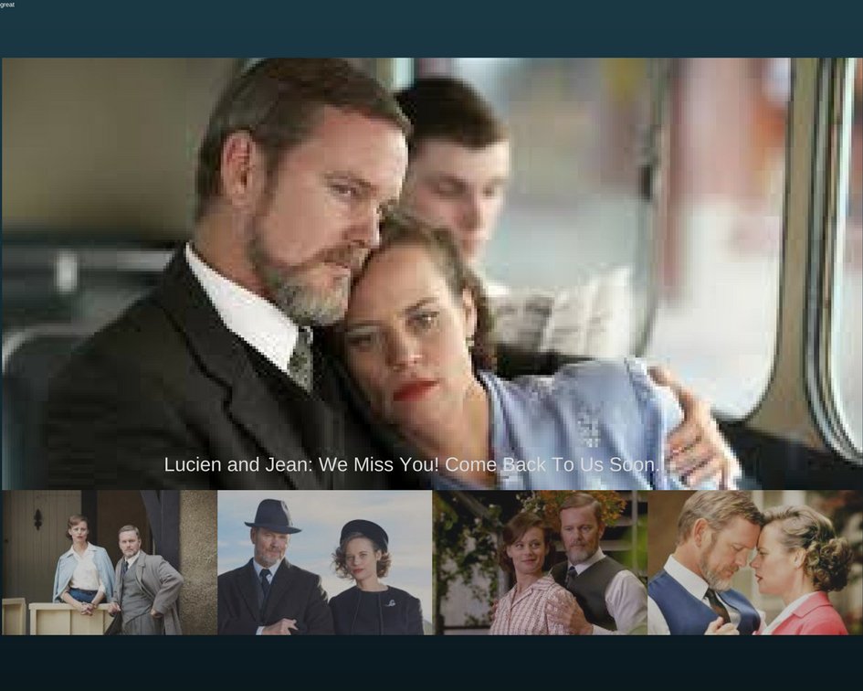 Gatsbygirl22's tweet photo. Fans worldwide want Lucien and Jean back in Ballarat solving mysteries and making us smile. #SaveDoctorBlake #LucienandJean #BlakeArmy #TheDoctorBlakeMysteries @Channel7 https://t.co/ZjKOCrqIAw