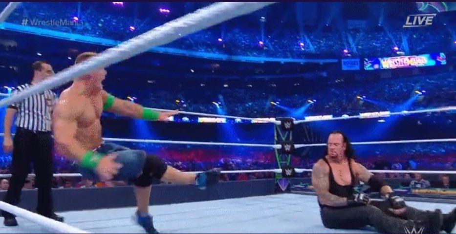 dannysmacker's tweet photo. When you accidentally wake your mom up from a nap #wrestlemania https://t.co/W3CotAX4y6