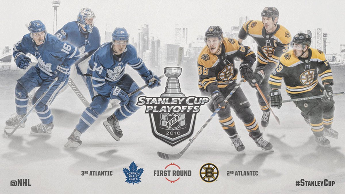 NHL's tweet photo. It’s rivalry time.

The @MapleLeafs will play the @NHLBruins in the First Round. #StanleyCup https://t.co/6xnMd0oqwS