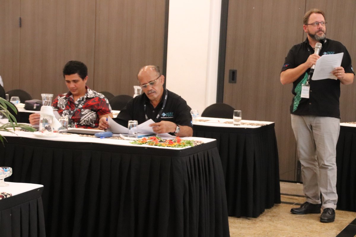 spc_live's tweet photo. Jens Kruger Manager Oceans &amp; Coastal Geoscience from @spc_cps takes the Council through the PGSC Charter in a effort to review and improve this charter for future use. #PGSC18 https://t.co/ZdQp9aNX0m