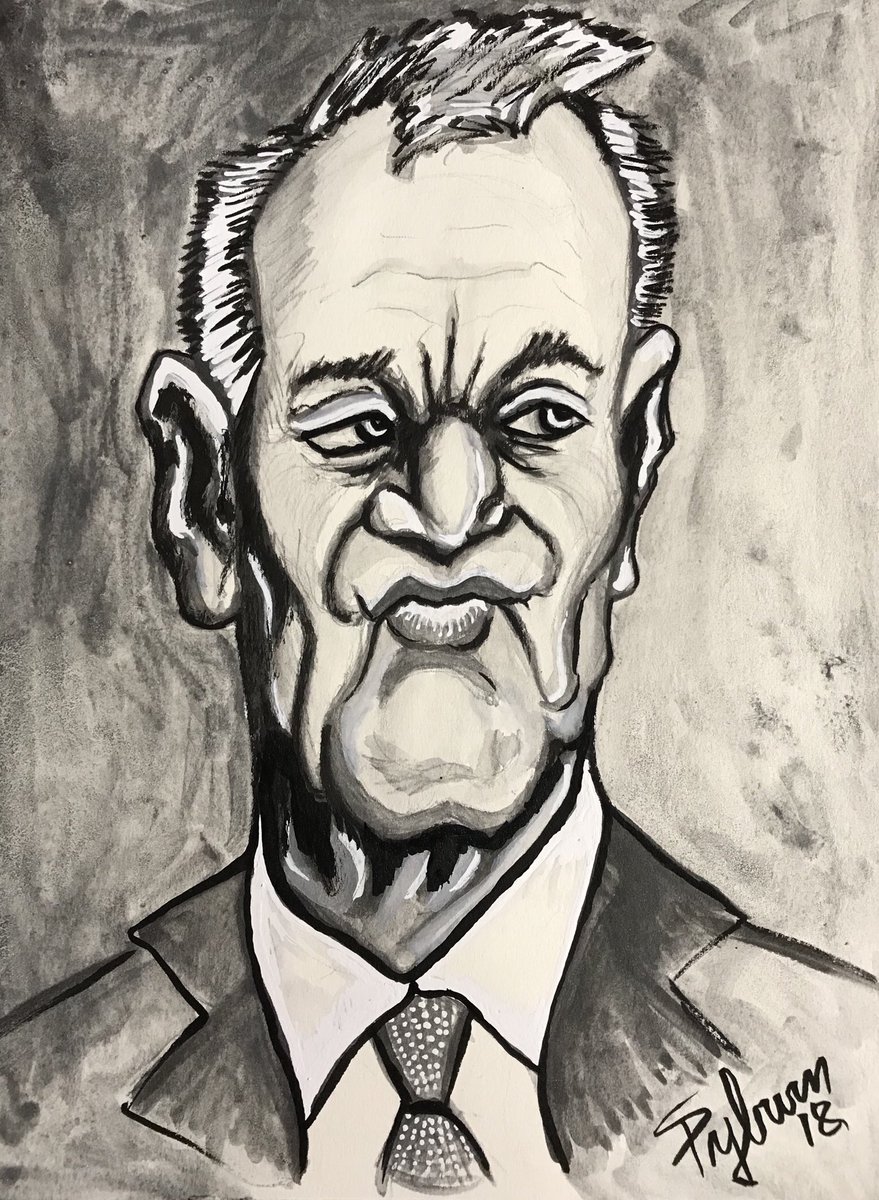 NScottPyburn's tweet photo. Day Six: “In the immortal words of Jean Paul Sartre: 'Au revoir, gopher'."  Going a Little cartoony with this one. Getting bored struggling to nail realism. @billmurray #billmurray #the100dayproject #100daysofcelebrityportraits https://t.co/zCPM26ubYE